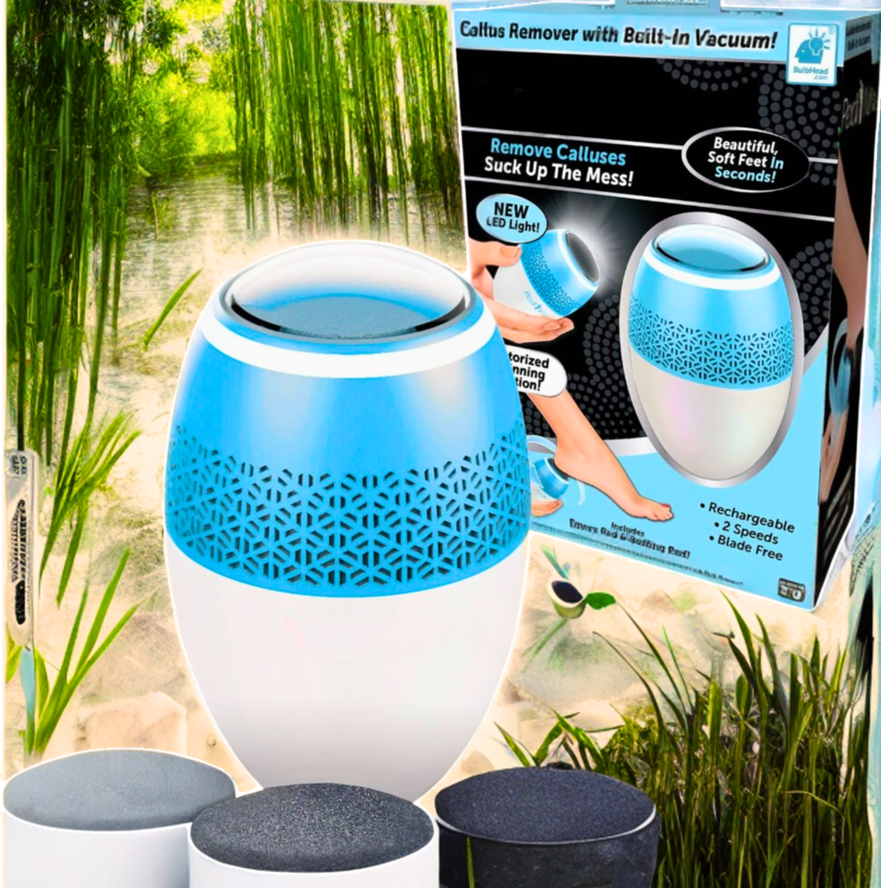 "CRACKED" Electric Pedi Vac - Powerful Callus Remover with Built-In Vacuum for Mess-Free Exfoliation